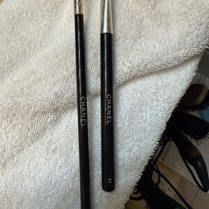 CHANEL Black and Silver Makeup Brushes
